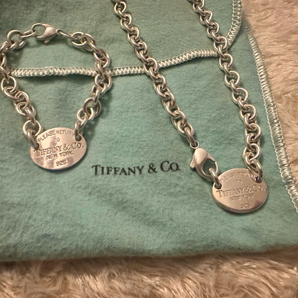 Tiffany and Co necklace and matching bracelet